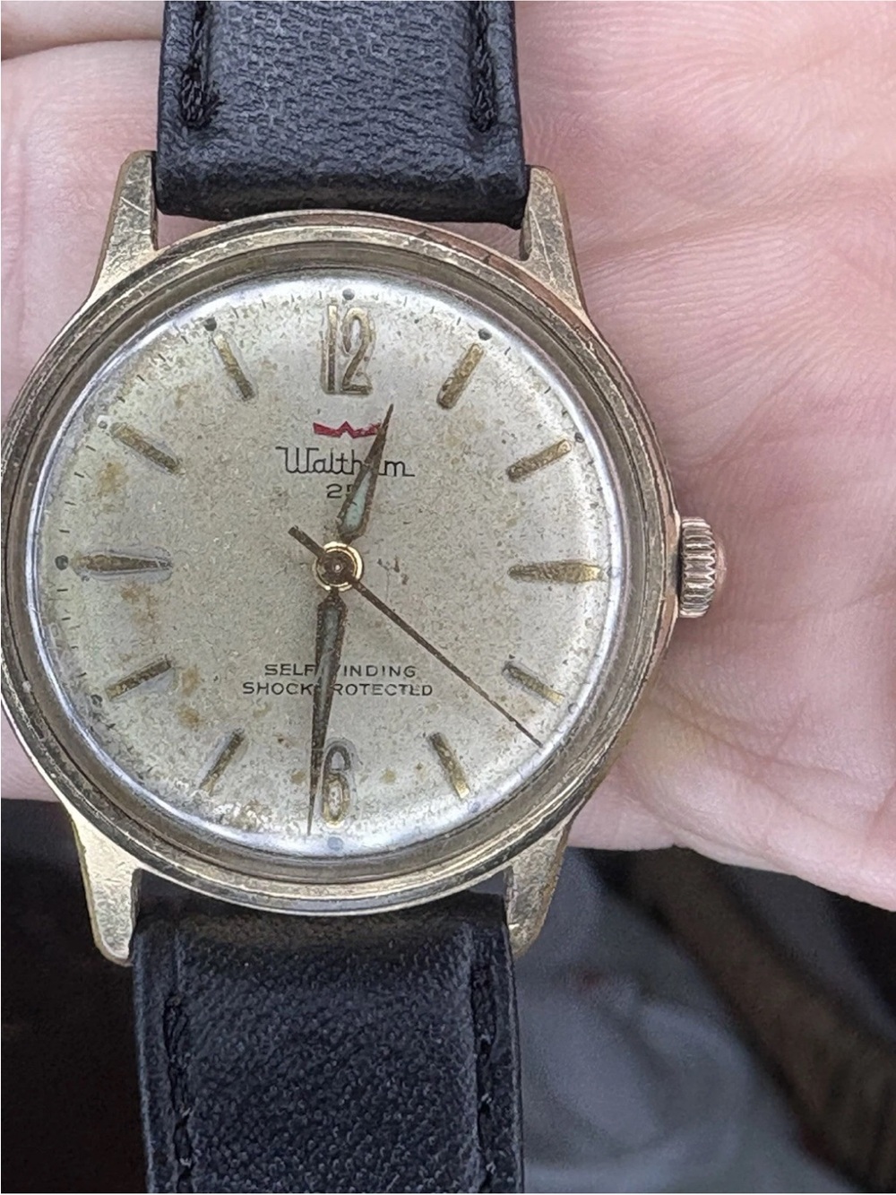 Vintage Waltham 17J Automatic Watch Gold Karat Clad SERVICED & WORKING Men's